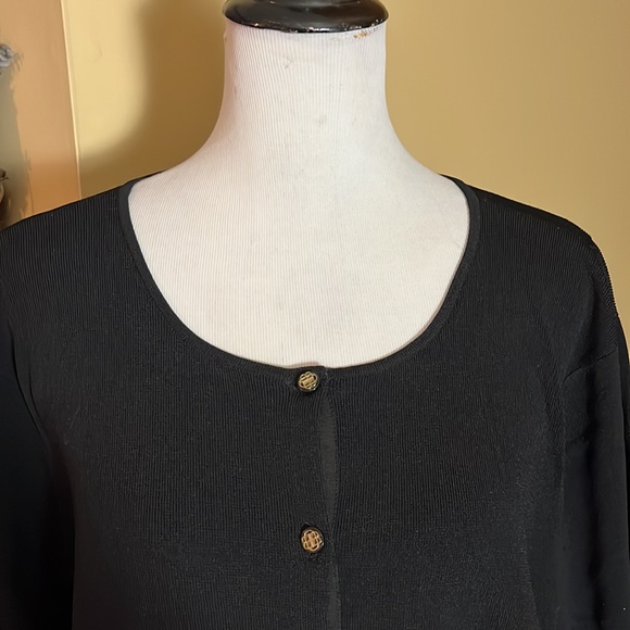 DANA BUCHMAN Size 3X Cardigan Ribbed Knitwear Stretch Logo Button Classic Career - Picture 6 of 16